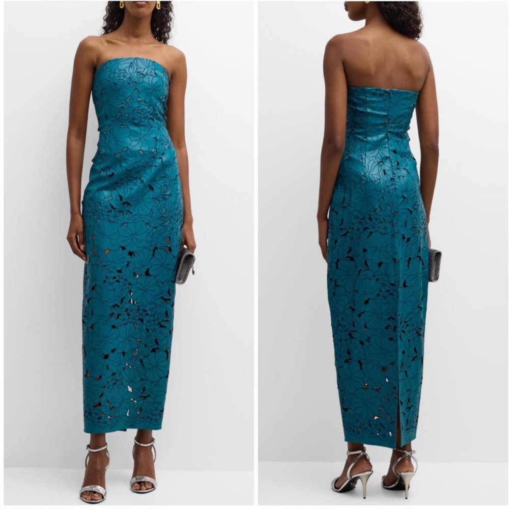 ‼️‼️Price Firm‼️‼️ Cult Gaia Raylene Strapless Cutout Embroidered Gown Size 10 - Picture 2 of 15
